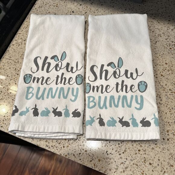 Casaba Other - Bunny Rabbit Easter Hand Towels Kitchen Bathroom Spring Casaba